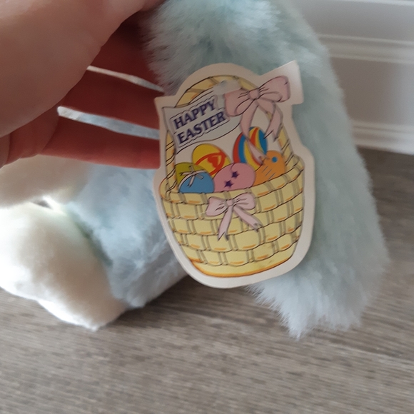 Vintage soft stuffie and plush bunny. Blue White. Cute Face. - Picture 5 of 6